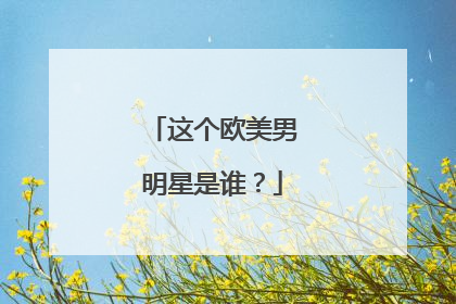 这个欧美男明星是谁？