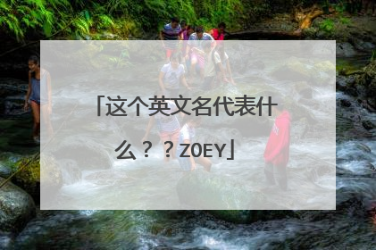 这个英文名代表什么??ZOEY