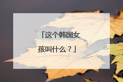 这个韩国女孩叫什么?
