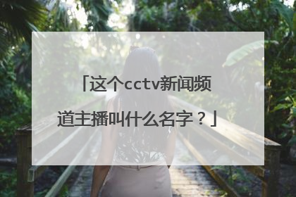 这个cctv新闻频道主播叫什么名字？