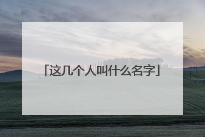 这几个人叫什么名字