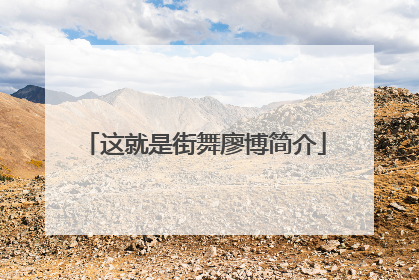 这就是街舞廖博简介