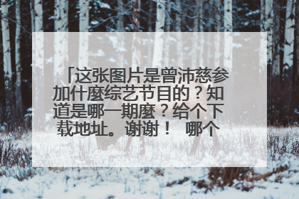 这张图片是曾沛慈参加什麼综艺节目的?知道是哪一期麼?给个下载地址。谢谢! 哪个男的是不是修?