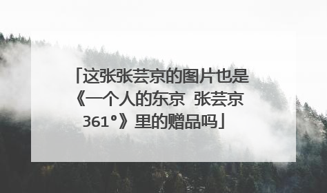这张张芸京的图片也是《一个人的东京 张芸京361°》里的赠品吗