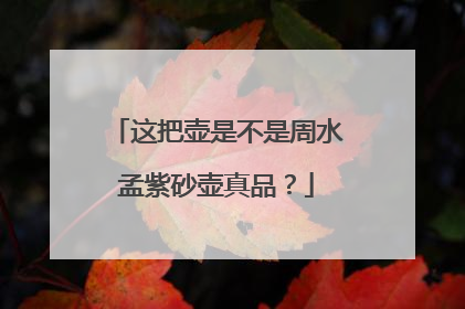 这把壶是不是周水孟紫砂壶真品？