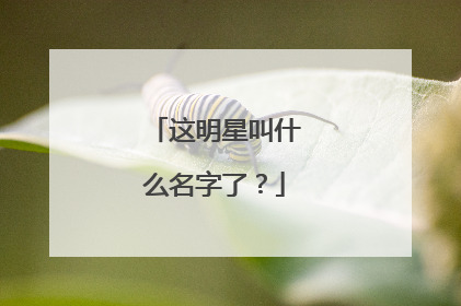 这明星叫什么名字了？