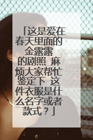 这是爱在春天里面的 金露露 的剧照 麻烦大家帮忙鉴定下 这件衣服是什么名字或者款式？