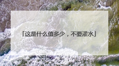 这是什么值多少，不要灌水
