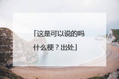 这是可以说的吗什么梗？出处