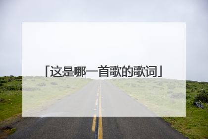 这是哪一首歌的歌词