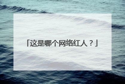这是哪个网络红人？