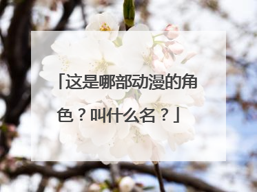 这是哪部动漫的角色？叫什么名？