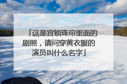 这是宫锁珠帘里面的剧照，请问穿黄衣服的演员叫什么名字