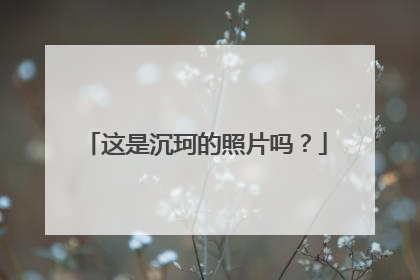 这是沉珂的照片吗？