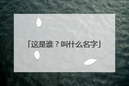 这是谁？叫什么名字
