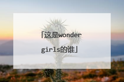 这是wonder girls的谁