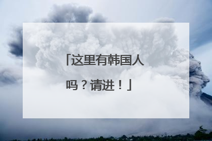 这里有韩国人吗?请进!