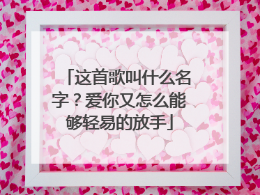 这首歌叫什么名字？爱你又怎么能够轻易的放手