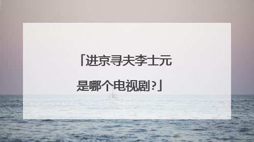 进京寻夫李士元是哪个电视剧?