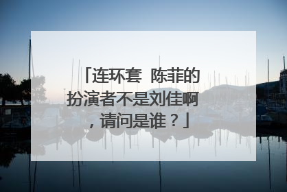 连环套 陈菲的扮演者不是刘佳啊，请问是谁？