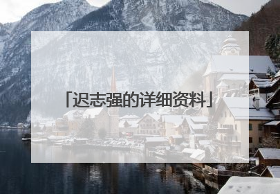 迟志强的详细资料