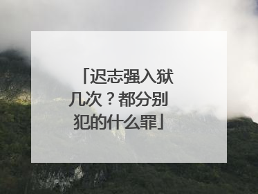迟志强入狱几次?都分别犯的什么罪
