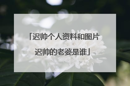 迟帅个人资料和图片 迟帅的老婆是谁