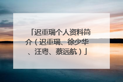 迟重瑞个人资料简介（迟重瑞、徐少华、汪粤、蔡远航）