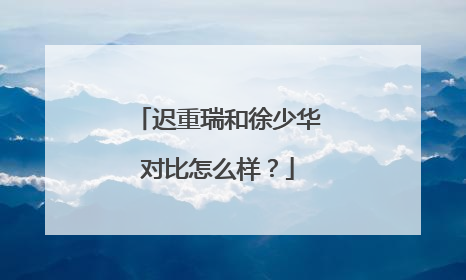 迟重瑞和徐少华对比怎么样？