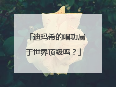 迪玛希的唱功属于世界顶级吗?