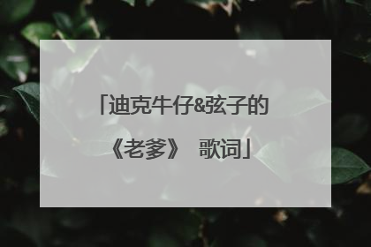 迪克牛仔&弦子的《老爹》 歌词