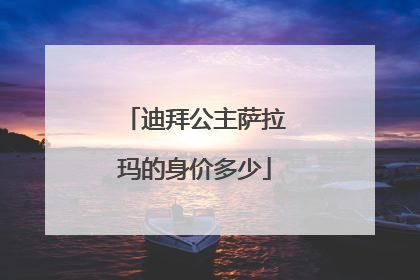 迪拜公主萨拉玛的身价多少