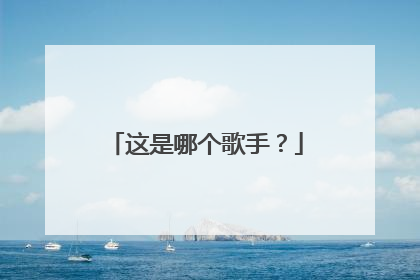 这是哪个歌手?