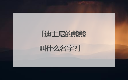 迪士尼的熊熊叫什么名字?