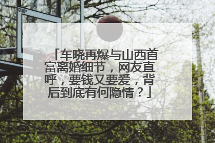 车晓再爆与山西首富离婚细节,网友直呼,要钱又要爱,背后到底有何隐情?