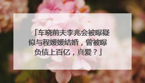 车晓前夫李兆会被曝疑似与程媛媛结婚，曾被曝负债上百亿，真爱？
