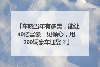 车晓当年有多美，能让40亿富豪一见倾心，用200辆豪车迎娶？