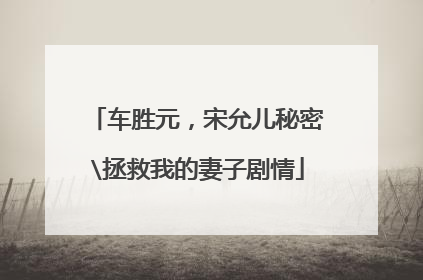车胜元，宋允儿秘密\拯救我的妻子剧情