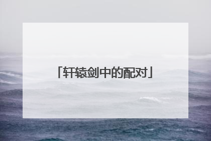 轩辕剑中的配对