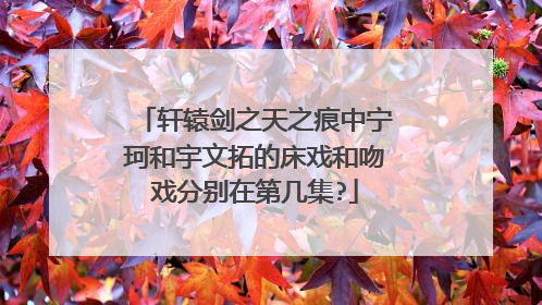 轩辕剑之天之痕中宁珂和宇文拓的床戏和吻戏分别在第几集?