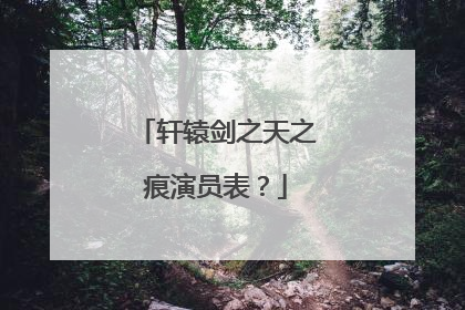 轩辕剑之天之痕演员表？