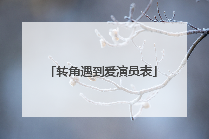 转角遇到爱演员表