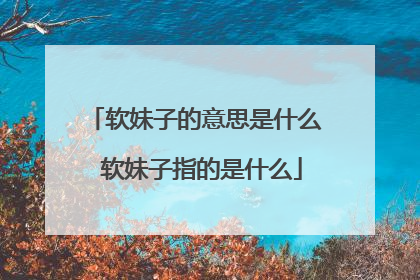 软妹子的意思是什么 软妹子指的是什么