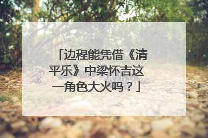 边程能凭借《清平乐》中梁怀吉这一角色大火吗？