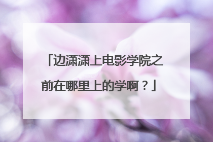 边潇潇上电影学院之前在哪里上的学啊？