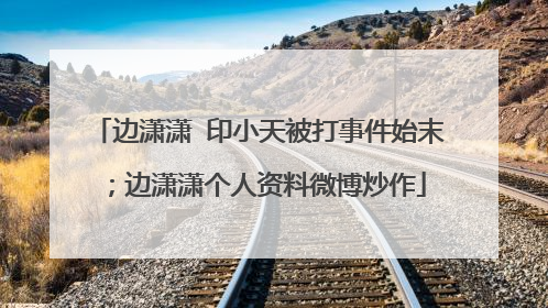 边潇潇 印小天被打事件始末；边潇潇个人资料微博炒作