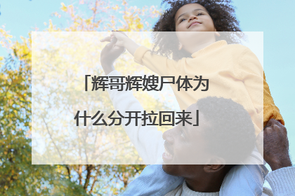 辉哥辉嫂尸体为什么分开拉回来