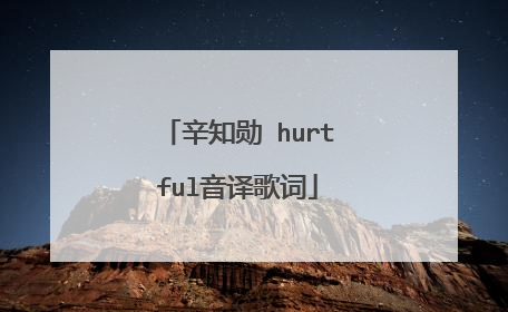 辛知勋 hurtful音译歌词