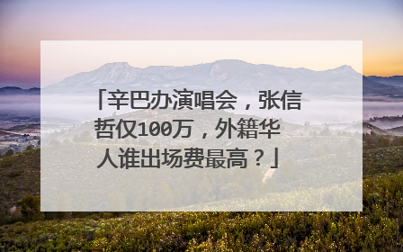 辛巴办演唱会，张信哲仅100万，外籍华人谁出场费最高？
