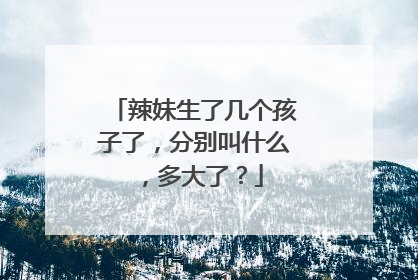 辣妹生了几个孩子了,分别叫什么,多大了?